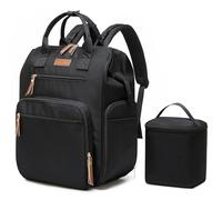 Qualyphant Breast Pump Bag for Spectra S1 S2 Medela, Convertible Large Diaper Bag Backpack for Working Moms with 14 inch Laptop Sleeve & Cooler Storage, Black