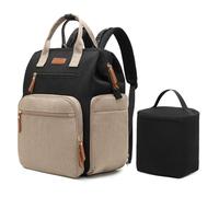 Qualyphant Breast Pump Bag for Spectra S1 S2 Medela, Convertible Large Diaper Bag Backpack for Working Moms with 14 inch Laptop Sleeve & Cooler Storage, Black Khaki