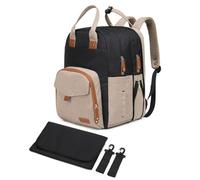 Qualyphant Expandable-Diaper-Bag Unisex Expandable Diaper Bag, Black + Khaki, L