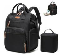 Qualyphant Extra Large Breast Pump Bag with Cooler Bag | Fit for Spectra S1 S2 Momcozy Medela | Pumping Bags for Work Moms | Dual-Deck Design & Convertible | Diaper Backpack for Travel, Black