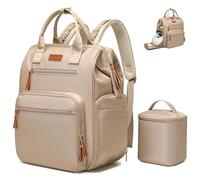 Qualyphant Extra Large Breast Pump Bag with Cooler Bag | Fit for Spectra S1 S2 Momcozy Medela | Pumping Bags for Work Moms | Dual-Deck Design & Convertible | Diaper Backpack for Travel, Khaki