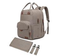Qualyphant Large Diaper Bag Backpack for 2 Kids Twins - Expandable Baby Bag (26-36L), Dual Big Compartments, Coffee Brown, XL