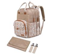 Qualyphant Large Diaper Bag Backpack for Two Kids Twins - Expandable Baby Bag (26-36L), Dual Big Compartments - Includes Changing Pad & Stroller Straps, Unisex Leaf