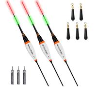 QualyQualy 3 Pcs/Lot #1 Electronic LED Fishing Floats Bobbers Buoyancy Lake River Carp Fishing With Battery Night Light Luminous Floating Float