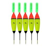5 Pcs 30g EVA Foam Fishing Floats + 10 Pcs Glow Sticks Long Vertical Luminous Night Fishing Floats For Carp Bass