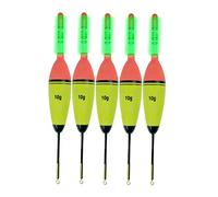 QualyQualy 5 Pcs 10g EVA Foam Fishing Floats + 10 Pcs Glow Sticks Long Vertical Luminous Night Fishing Floats For Carp Bass