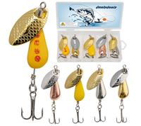 QualyQualy 5Pcs Spinner Bait Set Multi Colored Fishing Spinners Lures Baits Fishing Lures with Box for Trout Salmon Bass Set (6.7g-5pcs)