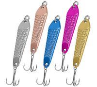 QualyQualy Fishing Lures Fishing Spoons Lure Hard Bait Jigging Spoon for Saltwater Freshwater Fishing Bass Lure 1/2oz 4/7oz 1oz 1.4oz 2oz,5PCS (18g-5Pcs)