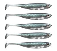 QualyQualy Soft Plastic Lures Paddle Tail Swimbaits Minnow Lures Shad Bait Dropshot Lure Pike Fishing Lures Perch Trout Bass 7.5cm 6Pcs