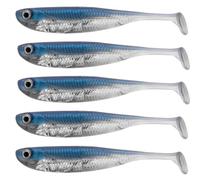 QualyQualy Soft Plastic Lures Paddle Tail Swimbaits Minnow Lures Shad Bait Dropshot Lure Pike Fishing Lures Perch Trout Bass 10cm 5Pcs