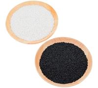 Quancru 100g Artificial Sesame Seeds Fake White Black Sesame Seeds Ideal for Baking, Breads,Cooking, Toppings, Art & Craft, Creative Learning DIY Models