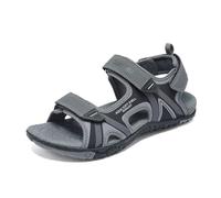 QUANDELI Men's Sport Open Toe Water Sandals with Arch Support Waterproof Lightweight Casual Athletic for Outdoor Beach Travel Summer, Black Grey, 12