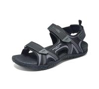 QUANDELI Men's Sport Open Toe Water Sandals with Arch Support Waterproof Lightweight Casual Athletic for Outdoor Beach Travel Summer, Light Grey, 12