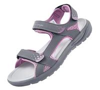 QUANDELI Walking Sandals Women, Summer Waterproof Hiking Sandals Comfortable Lightweight Sport Athletic Sandals Open Toe Sandals for Outdoor Beach Travel, Purple/Grey, 6 UK