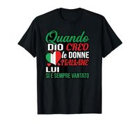 Quando Dio Creo Le Donne Italiane Flag Heart Typography Value Graphic T-Shirt
