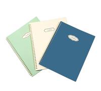 Quanerba A4 Wirebound Notebook 3 Pack Spiral Lined Paper, Exercise Campus notebook-120 Pages/60 Sheets 8.5 x 11 Inches (21 x 28 cm), White Blue Green