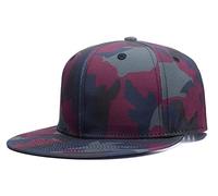 Quanhaigou Skull Skeleton Baseball Cap, Men Solid Flat Bill Adjustable Snapback Hats Unisex, Army Camo, One Size
