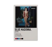 QUANHAIUSUU Børns Blue Madonna Poster HD Canvas Fashion Poster for Living Room Bedroom Office Decor Creative Art Gift