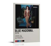 QUANHAIUSUU Børns Blue Madonna Poster HD Canvas Fashion Poster for Living Room Bedroom Office Decor Creative Art Gift
