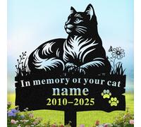 Quanqiuyi Engraved Cat Memorial Stake - Heartfelt Custom Pet Grave Marker Gift