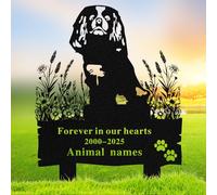 Quanqiuyi Luxury Cavalier King Charles Spaniel Memorial Stake - Personalized Metal Grave Marker, Waterproof Pet Plaque for Garden, Sympathy Gift for Dog Loss