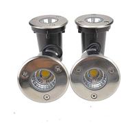 QUANS 3W Watt 12V 24V DC AC Low Voltage in Ground Well Outdoor LED Light, in-Ground Landscape Lighting Spotlight for Deck, Step, Pathway, Driveway, Garden, Yard, Patio (Warm White, 4 Pack)