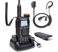 Quansheng UV-K5 VHF UHF Portable Walkie Talkie Rechargeable Two-way Radio for Studio/Outdoor/Car (with RED G Shape Earpiece)