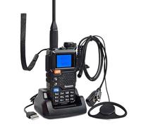 Quansheng UV5R Plus VHF UHF 5W Walkie Talkie Recharger Rechargeable Batteries Two Way Radio with Earpiece for Hiking Camping Travel