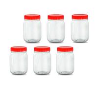 QUANTA Clear Plastic Jars with Screw Lids (500ml) - Set of 6 Airtight, Stackable, Durable Storage Containers for Sweets, Spices, Cereal, Crafts - BPA-Free, Reusable, and Leakproof