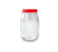 QUANTA Plastic Jars with Lids - Clear Storage Containers - Airtight, Stackable, BPA-Free Container Jar for Spices, Sweets, Crafts, Dog Treats - Reusable & Durable (3, Clear/Transparent, 3000ml)