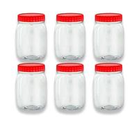 QUANTA Plastic Jars with Lids - Clear Storage Containers - Airtight, Stackable, BPA-Free Container Jar for Spices, Sweets, Crafts, Dog Treats - Reusable & Durable (12, Clear/Transparent, 500ml)