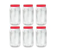 QUANTA Plastic Jars with Lids - Clear Storage Containers - Airtight, Stackable, BPA-Free Container Jar for Spices, Sweets, Crafts, Dog Treats - Reusable & Durable (9, Clear/Transparent, 2000ml)