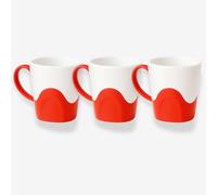 QUANTA Plastic Mug with Handle - Lightweight, Unbreakable, Reusable Camping Mugs for Elderly, Adults, Kids - Hot, Cold Drink Cups for Coffee, Tea, Water, Milk - Office, Travel, Caravan (3, Red)
