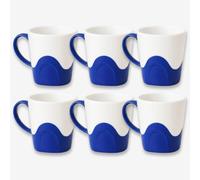 QUANTA Plastic Mug with Handle - Lightweight, Unbreakable, Reusable Camping Mugs for Elderly, Adults, Kids - Hot, Cold Drink Cups for Coffee, Tea, Water, Milk - Office, Travel, Caravan (6, Blue)