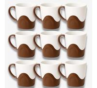 QUANTA Plastic Mug with Handle - Lightweight, Unbreakable, Reusable Camping Mugs for Elderly, Adults, Kids - Hot, Cold Drink Cups for Coffee, Tea, Water, Milk - Office, Travel, Caravan (9, Mocha)