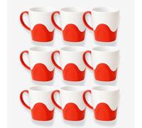 QUANTA Plastic Mug with Handle - Lightweight, Unbreakable, Reusable Camping Mugs for Elderly, Adults, Kids - Hot, Cold Drink Cups for Coffee, Tea, Water, Milk - Office, Travel, Caravan (9, Red)