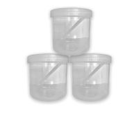QUANTA Plastic Storage Jars with Spoon - Food Storage Containers | BPA-Free PET Clear Canisters with Screw Lids | Multipurpose Kitchen Jars for Spices, Snacks, Sweets, Coffee (Pack of 3, 500ml)