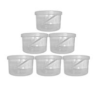 QUANTA Plastic Storage Jars with Spoon - Food Storage Containers | BPA-Free PET Clear Canisters with Screw Lids | Multipurpose Kitchen Jars for Spices, Snacks, Sweets, Coffee (Pack of 6, 300ml)
