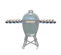 Quantfire Stainless Steel Folding Side Shelves, Pair of 2, Fit for Large Big Green Egg Grill, 50% More Cooking Area Foldable Grill Table Accessories with Hardware
