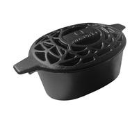 Quantfire Wood Stove Steamer Rust Resistant,Fireplace Humidifier Pot Cast Iron Steamer for Home Indoor Decorative,2.5 Quart Capacity Matte Black