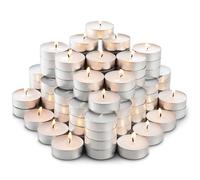 (Quantity) Tea Lights Candles Unscented Tealight 4 Hour Burn Nightlight Pack of 50