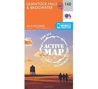 Quantock Hills & Bridgwater Map | Weatherproof | England Coast Path | Ordnance Survey | OS Explorer Active Map 140 | England | Walks | Hiking | Maps | Adventure