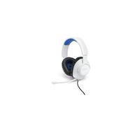 Quantum 100P Wired Over-Ear Gaming Headset in White and Blue, with Detachable Boom Mic, Made for Playstation, Compatible