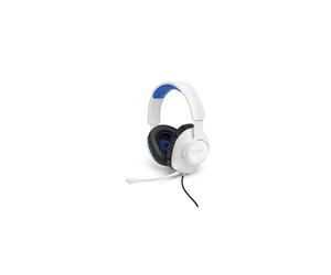 Quantum 100P Wired Over-Ear Gaming Headset in White and Blue, with Detachable Boom Mic, Made for Playstation, Compatible