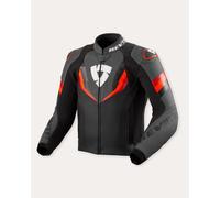 Revit Quantum 3, leather jacket 46 Black/Neon-Red