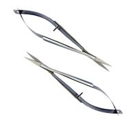 Quantum Art 2X Micro Straight 4.5" Self Opening Scissors from Stainless Steel - Scrapbooking and Decoupage Scissors with Grooved Handle