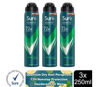 (Quantum Dry - 3 PK) Sure Men AP Deodorant 72H Nonstop Protection 250ml