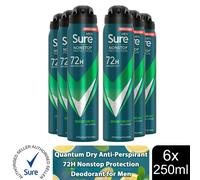 (Quantum Dry - 6 PK) Sure Men AP Deodorant 72H Nonstop Protection 250ml