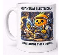 Quantum Electrician Powering The Future Funny Space Engineer Electrical Science Tech Coffee Tea Cup Novelty Birthday Work Gift Mug