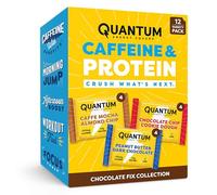 Quantum Energy Square - Peanut Butter Dark Chocolate, Chocolate Chip Cookie Dough, Caffe Mocha Almond Chip - Variety 12-Pack - 4 Bars Each